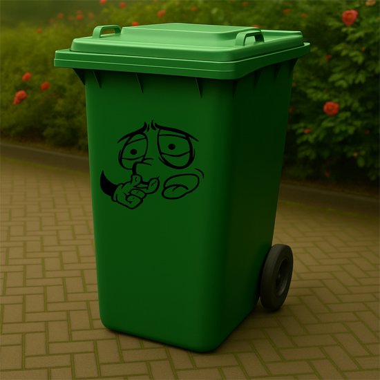 Autocollant de conteneur avec un visage de dessin animé qui pue| Cliquez sur l'autocollant |