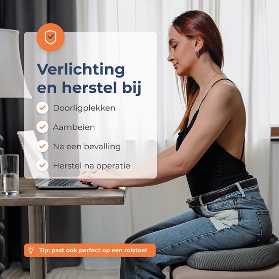 Best Life Coussin donut – Coussin d’assise orthopédique – Coussin ergonomique – Coussin en anneau pour hémorroïdes