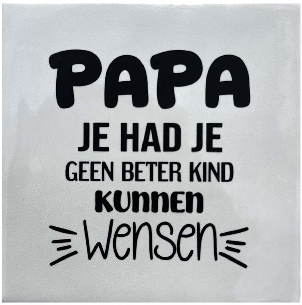 Keramiek Tegeltje 10x10 – “Papa je had je geen beter kind kunnen wensen” – Grappig Vader Verjaardag Vaderdag Cadeau van Zoon of Dochter