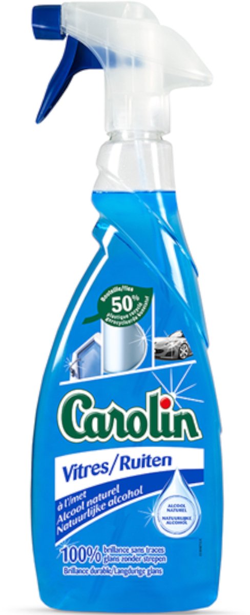 Carolin - Glas- en Ruitenreiniger - Met Natuurlijke Alcohol - 650 ml - 1 stuk