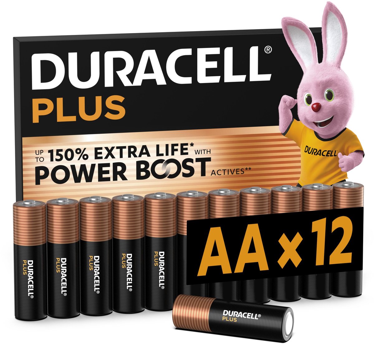 Duracell Plus AA - alkaline batterijen - 1,5V, LR6 - 12 stuks