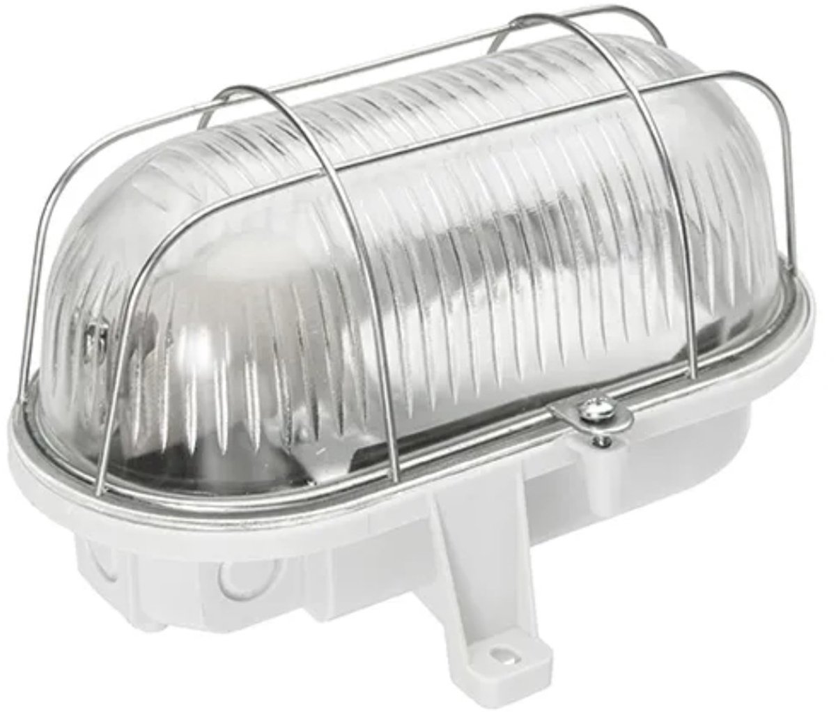 Bulleye wand/plafond lamp - E27 - glazen kap + metalen korf - IP44 - wit