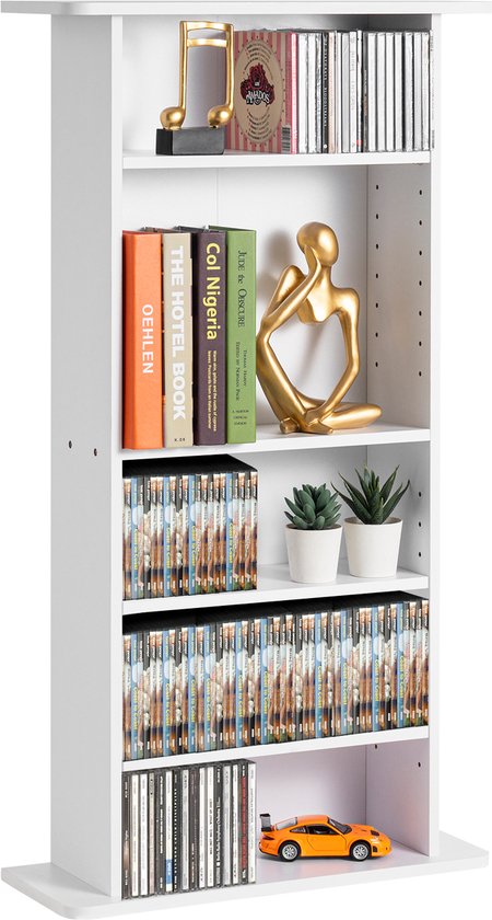 Design CD-REK Tower | 92 cm, aluminium en glas | Lounge CD-opslag, ruimte voor ca. 85 cd's, CD kastje