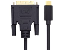 USB-C naar DVI Kabel Adapter - 1080p Full HD 60Hz - 1,8 m Monitorkabel - Mannelijk USB-C naar Mannelijk DVI-D Dual Link - Geschikt voor MacBook, iPad, Dell XPS - Converter voor Monitor, TV, Projector