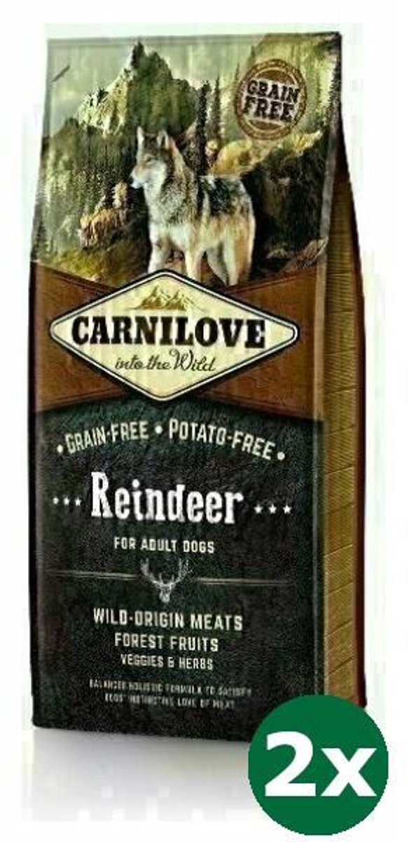 Carnilove 2x12 kg Carnilove reindeer adult hondenvoer