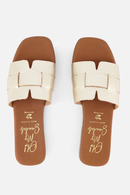 Oh My Sandals Slippers goud Leer - Maat 36