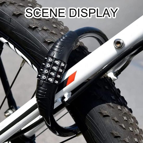 Universeel cijferslot kabelslot voor mountainbike - roze 4-cijferige code 15 mm x 600 mm van Universeel — afbeelding 2