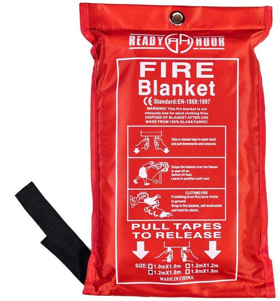 Nixnix® - Blus deken 1,5m x 1,5m - Fire Blanket - Brand - Blusdeken