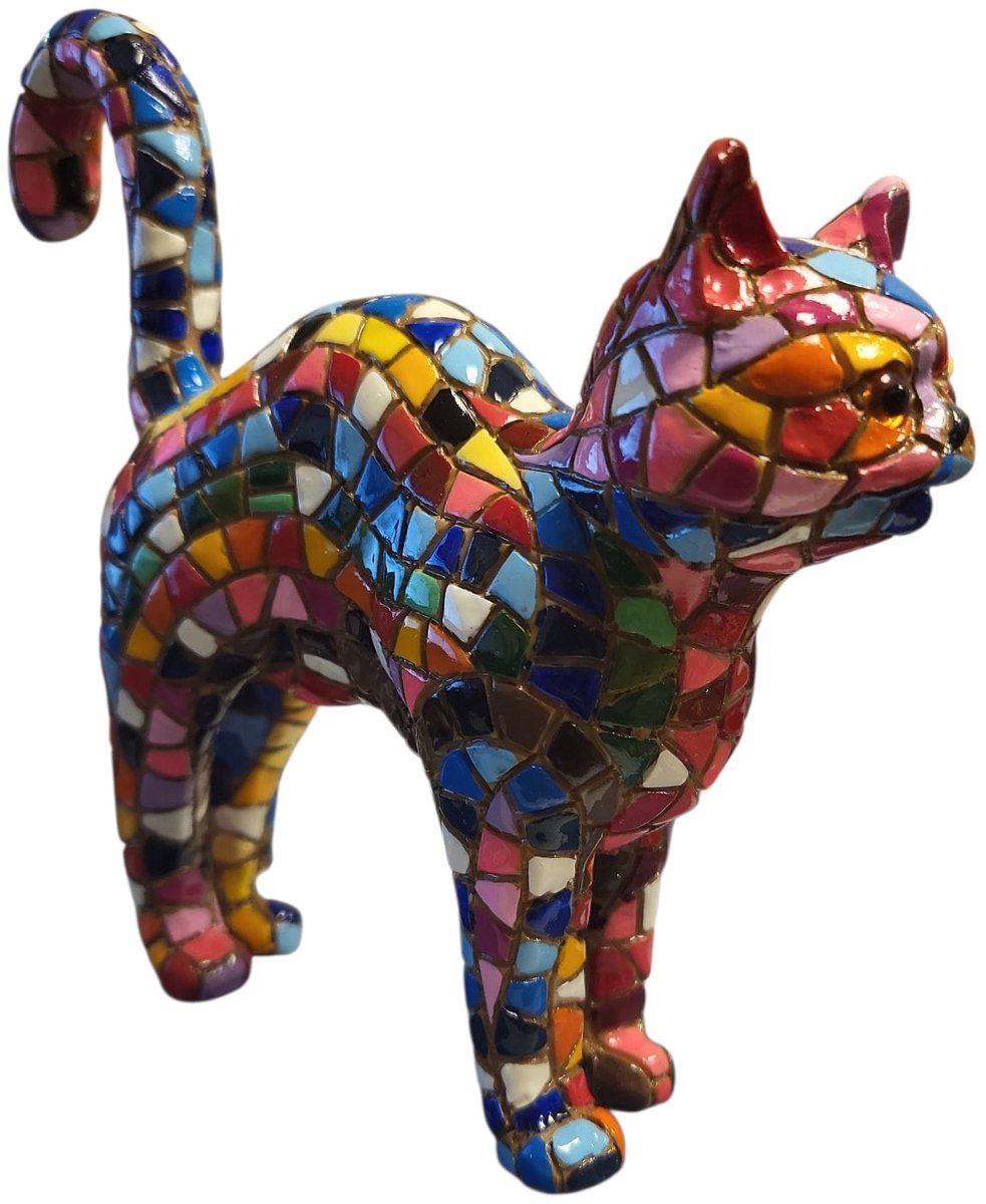 Barcino designs - Kat - Kat met gekromde rug - 13.5cm - Mozaïek beeld