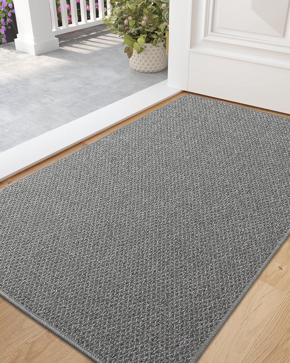 Ibenzoa® Robuuste en Functionele Entree Mat van Lichtgrijs - 61 x 92 cm