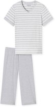 Schiesser Pyjama 3/4 Lengte zilvergrijs gevlekt - Casual Essentials Dames Pyjamaset