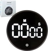 COCHO® Digitale Timer - Pomodoro Timer - Digitale Kookwekker - Magnetisch - LED Scherm - Draaiknop - Keukentimer
