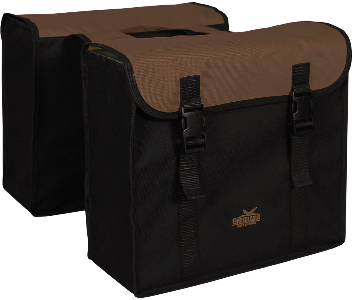 Greenlands - Dubbele Fietstas - 34 Liter - Zwart/Bruin