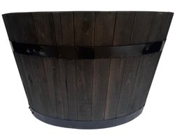 Plantenbak van Zwart Acaciahout – 53x32 cm – Grote Duurzame Houten Kuip voor Binnen en Buiten