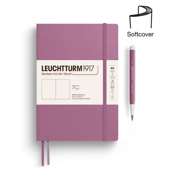 Leuchtturm1917 A5 Medium Notitieboek Softcover blanco Dusty Rose