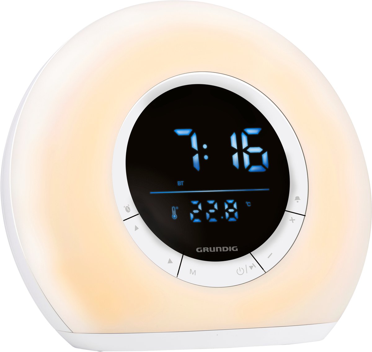 Grundig radiografische wekker met alba simulatie en sfeerlicht met verschillende LED-kleuren, meerkleurig, media