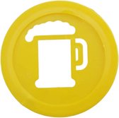 100 jetons VERRE À BIÈRE - jetons de consommation de bière - jetons de fête - festivals de bière, Couleur : Jaune avec impression recto/verso d'un verre à bière