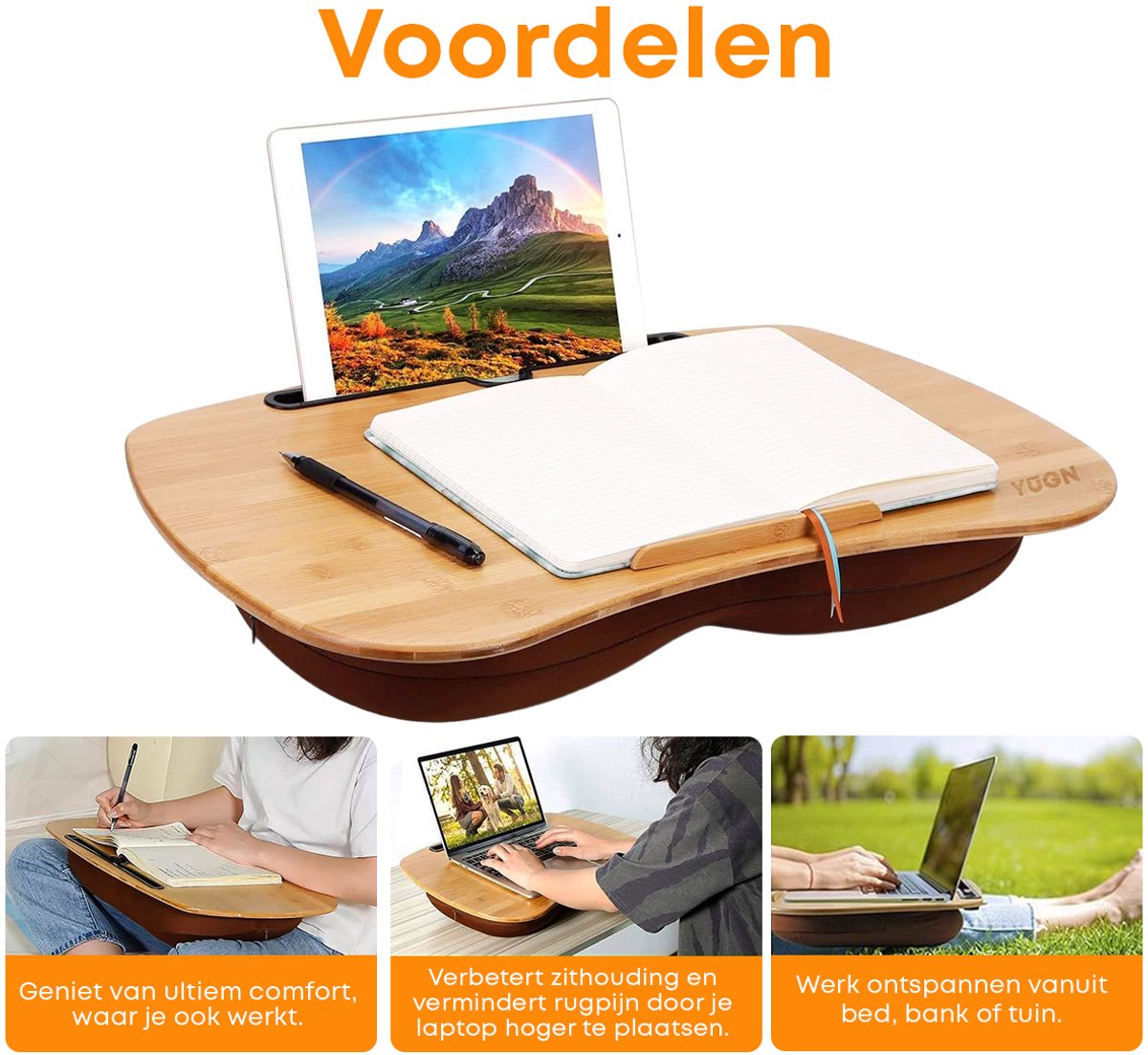 EveryGem YUGN Laptopkussen 15 Inch - Bamboe Laptop Kussen thumbnail 4