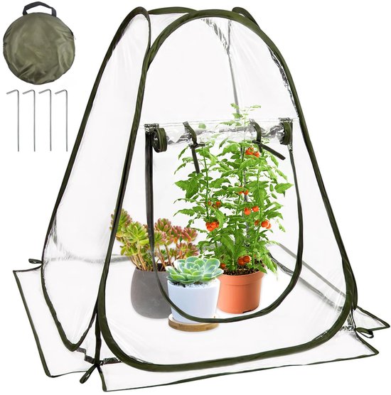 Kleine kas, mini koude frame tuinkas Transparante draagbare pop-up kas voor planten, opvouwbare PVC-gewasbescherming voor binnen en buiten Kleine kas, mini koude frame tuinkas Transparante draagbare pop-up kas voor planten, opvouwbare PVC-gewasbescherming voor binnen en buiten