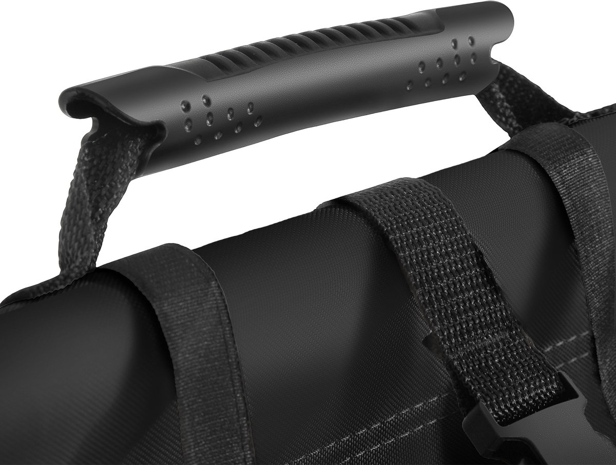 tectake® Strandstoel Coral - Opvouwbare Campingstoel met Koeltas en Opbergtas - 5-voudig Verstelbare Rugleuning met Hoofdkussen - Brede Armleuningen met Bekerhouder / Telefoonhouder - Inklapbare Kampeerstoel - Zwart — cadeau in Sport & Outdoor - foto 5
