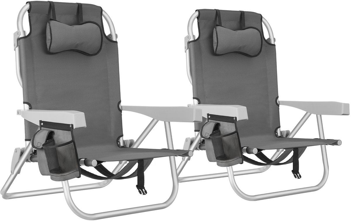Tweedekans | tectake® Strandstoel Coral - Opvouwbare - Stoelen