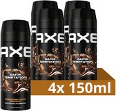 Axe Deodorant Bodyspray - Dark Temptation - met een onweerstaanbare geur - 4 x 150 ml