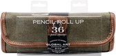 Speedball - Oprolbaar canvas voor potloden, pencelen en pennen - Olijfgroen