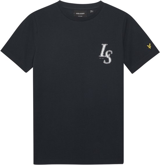 Lyle & Scott zomer t-shirt jongens - Navy blauw - Monogram print