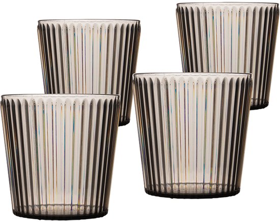 Bo-Camp - Verre à eau - Nomad - RPET - Grijs - 400 ml - 4 pièces