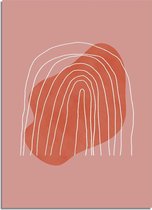 DesignClaud Regenboog Lijnen Poster - Roze A3 + fotolijst wit