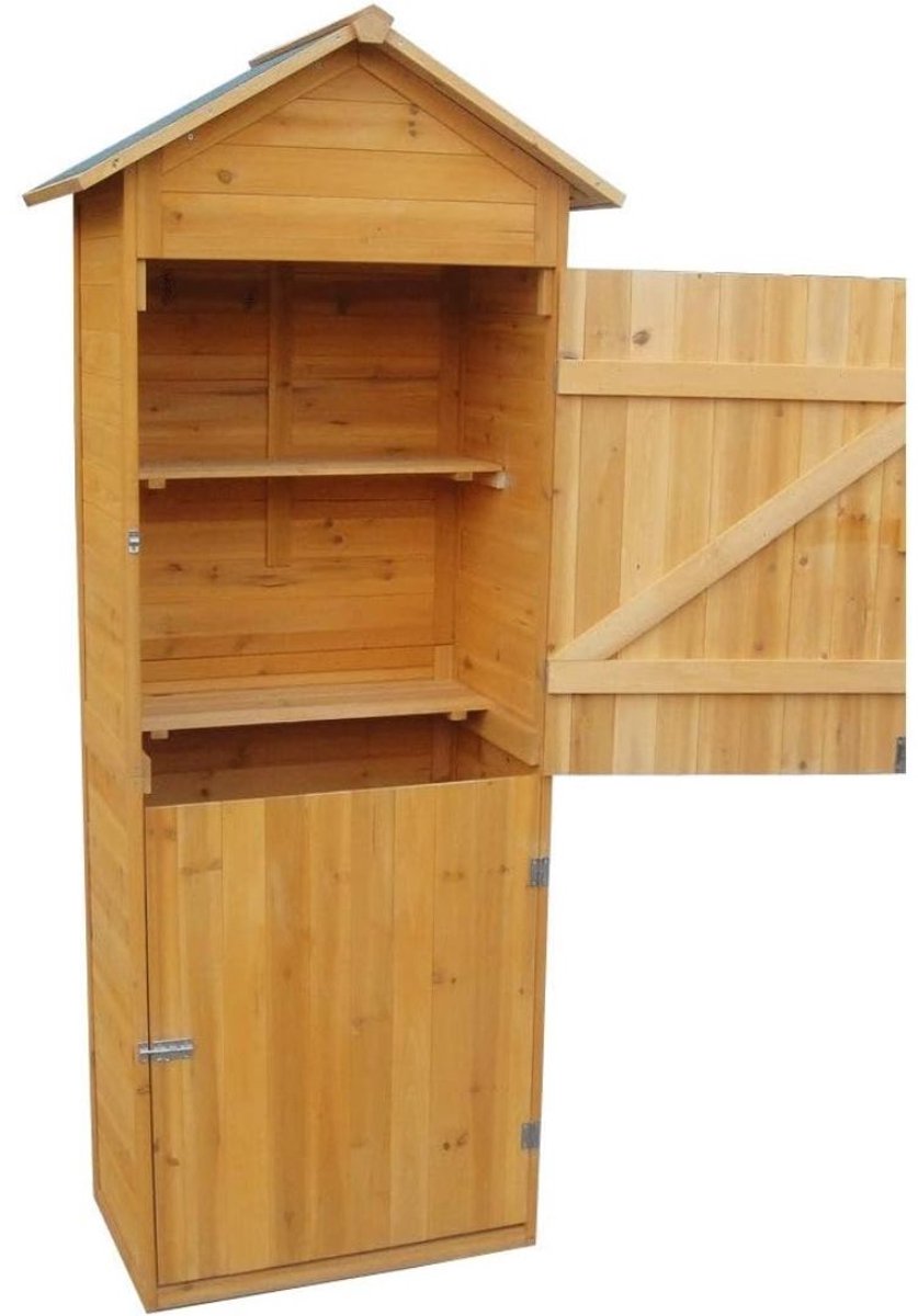 DD Tuinhuis Hout - Blokhut - Tuinhuisje - Gereedschapshuisje - 79x49x190cm - Bruin