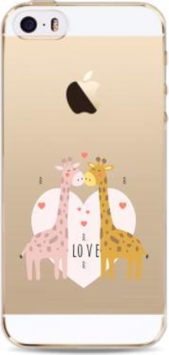 Apple Iphone 7 / 8 / SE2020 / SE2022 transparant siliconen hoesje - Giraffen Love