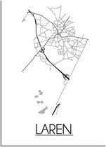 DesignClaud Laren Plattegrond poster - A2 + fotolijst zwart (42x59,4cm)