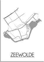 DesignClaud Zeewolde Plattegrond poster A4 + Fotolijst zwart (21x29,7cm)