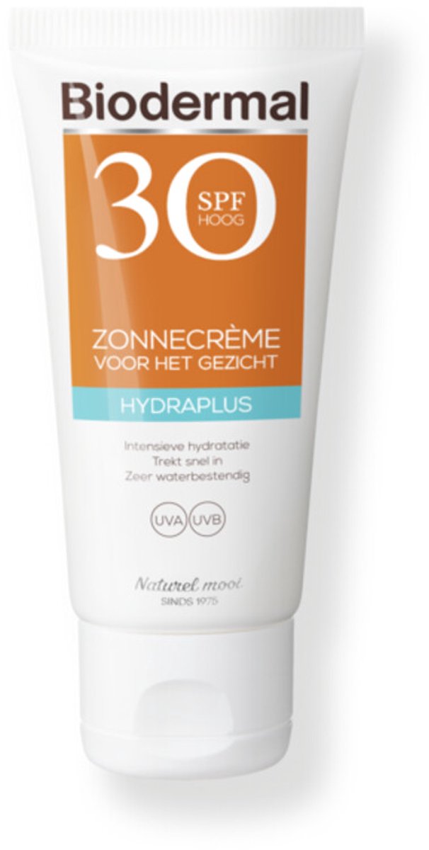 Biodermal Zonnecrème Gezicht Hydraplus SPF 30 - 3 x 50 ml - Voordeelverpakking