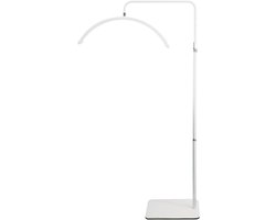LuminexPro® LED Moon Light – Professionele Behandellamp 180 cm – 360° Draaibaar – Dimbaar – Incl. Smartphonehouder – Salonlamp voor Beauty, Tattoo, Nagels & Make-up