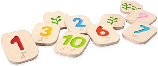 Afbeelding van het spel Plan Toys Klocki, cyferki Braille'a