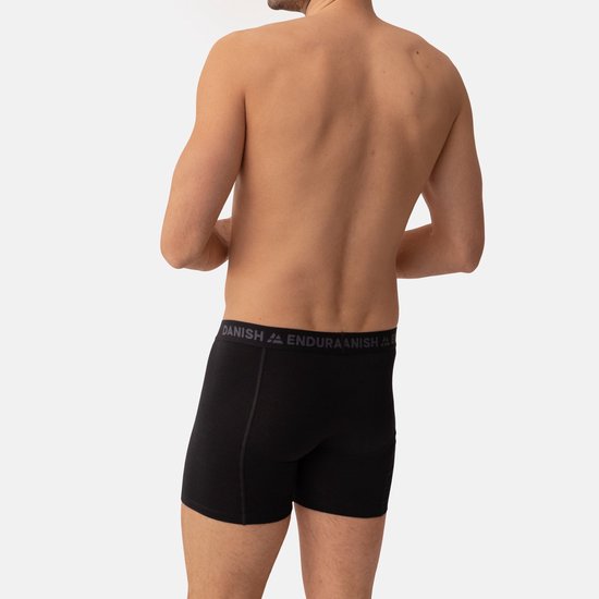 DANISH ENDURANCE Merinowolle Thermo-Unterwäsche Set, Premium Skiunterwäsche, Funktionsunterwäsche, Lange Unterhose & Langarmshirt für Herren, Schwarz, L