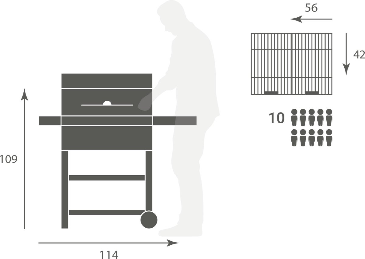 Boretti Carbone 2.0 - Houtskoolbarbecue - 57 x 42 cm