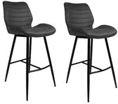 Bronx71® Industriële barkruk Morris antraciet 71 cm - Barkrukken set van 2 - barstoel