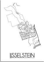 DesignClaud IJsselstein Plattegrond poster - A2 + fotolijst zwart (42x59,4cm)