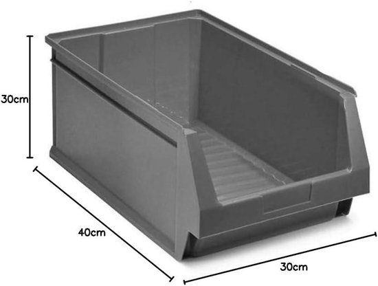 Stapelbare lade grijs 236 x 160 x 130 mm (2/6)