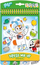 Totum Dress Me Up autocollant habillage et coloriage livret vacances animaux 24 pièces - speelgoed junior à partir de 3 ans autocollant et coloriage - panda et renard