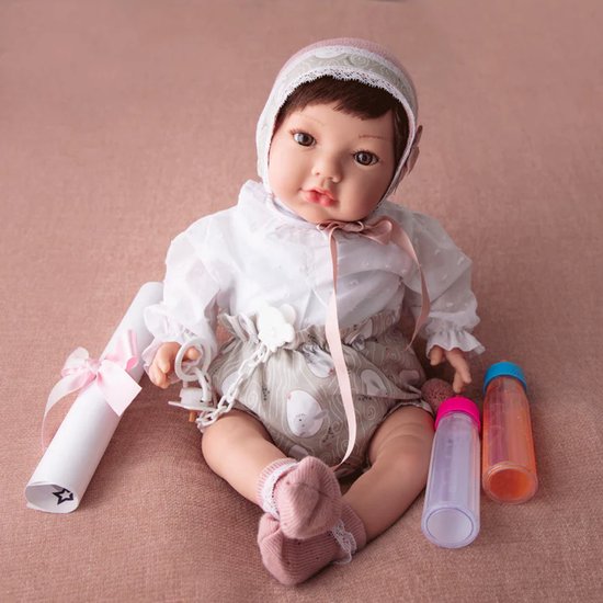 Babypop met dierenpyjama - Bij - Geel/Zwart - 25 cm - Toi-Toys