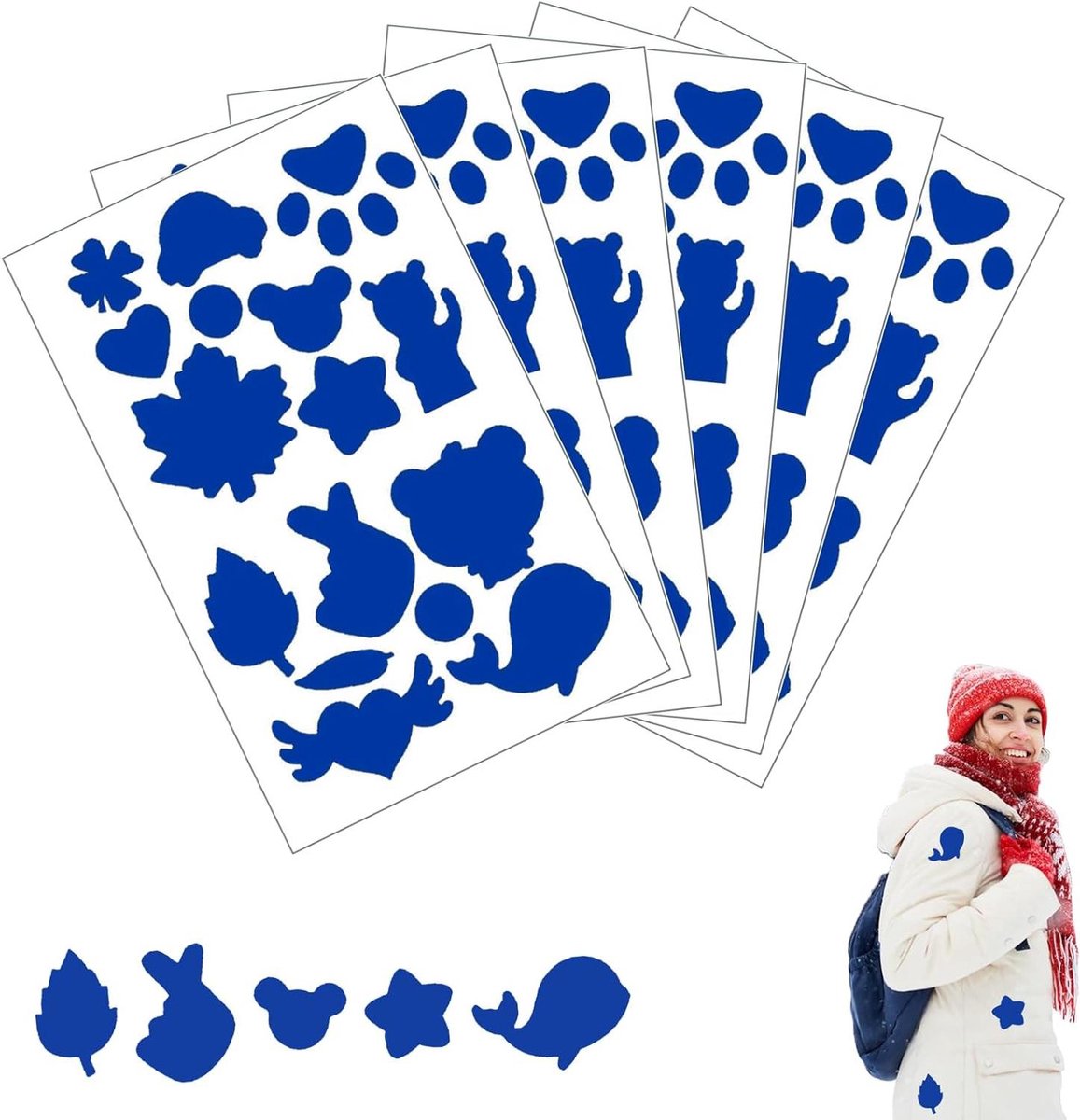 Reparatiepatch voor donsjas, kleding, tent en tas - Nylon reparatietape - Zelfklevende pleisters - Blauw - 6 vellen