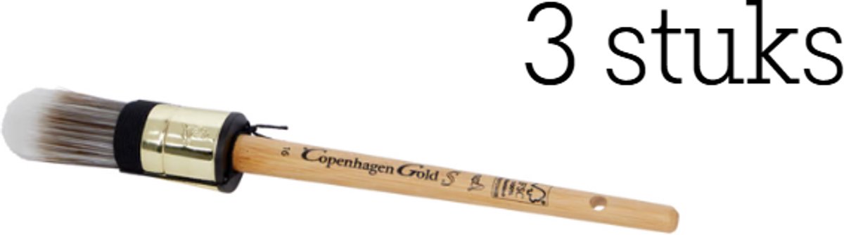 Copenhagen Gold Special-set met 3 ronde schilderkwasten in maat 16