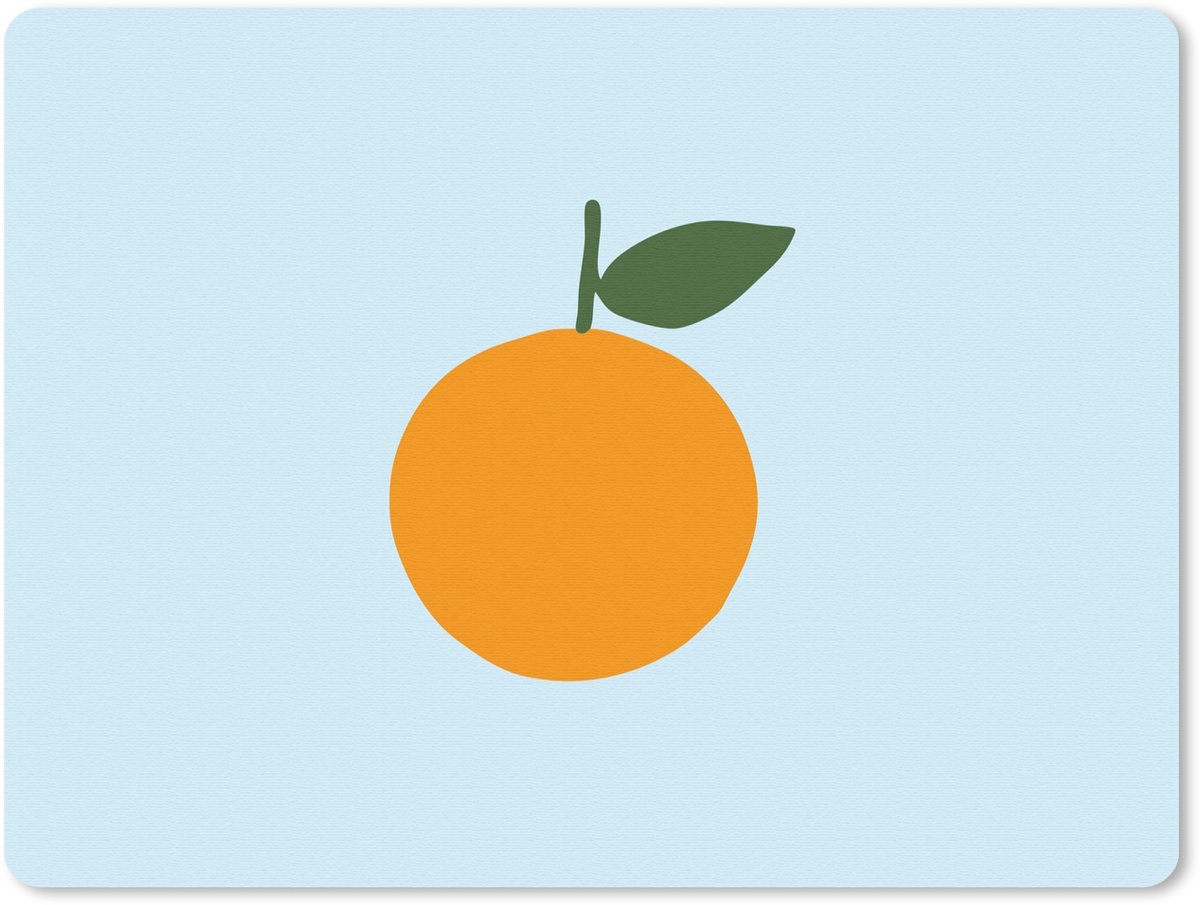 Muismat 23x19 cm - Mousepad Fruit - Sinaasappel - Oranje - Muismatten