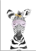 DesignClaud Zebra Kinderkamerposter Strikje A3 poster (29,7x42 cm)