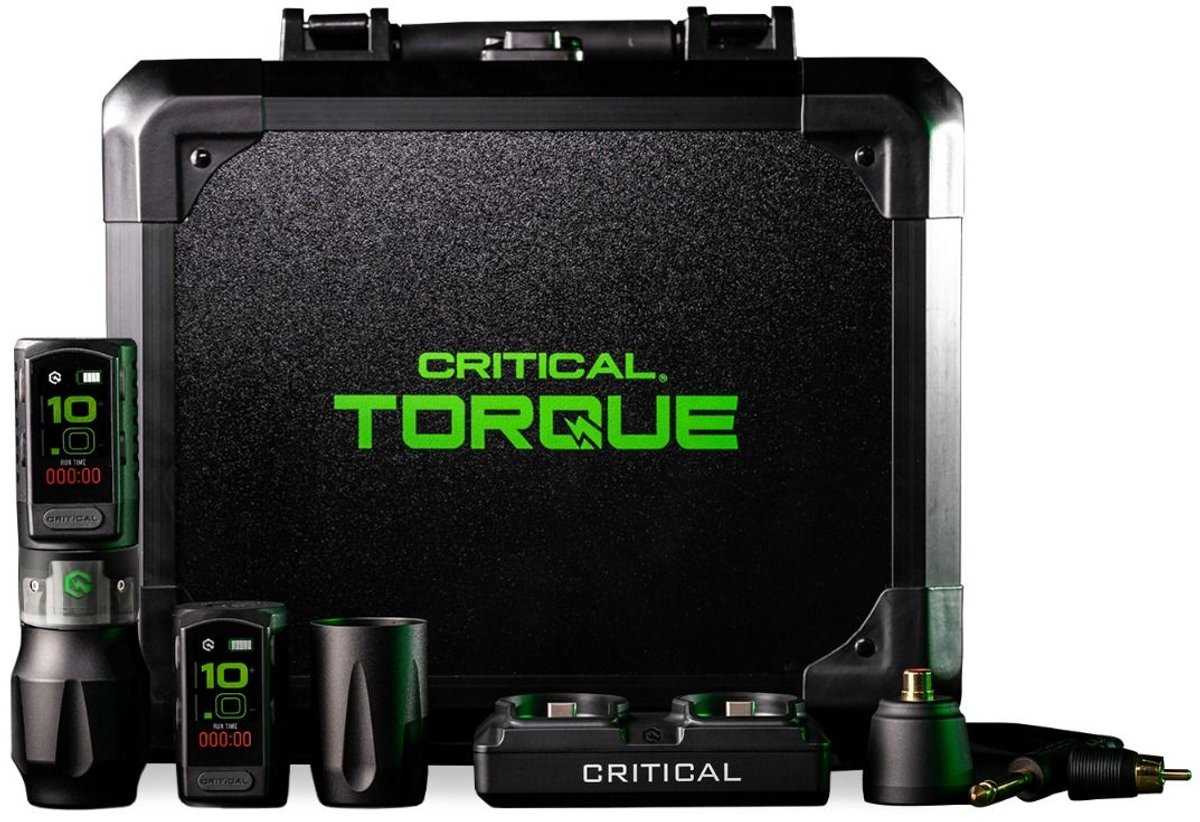 CRITICAL TORQUE PEN MACHINE 3.5 MM FULL SET Tattoo Machine met oplaader set