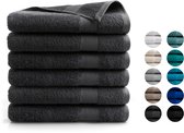 DoubleDry Handdoeken Set 70 x 140 cm - 6 stuks - 100% zacht katoen 500 g/m2 - 6x Antraciet